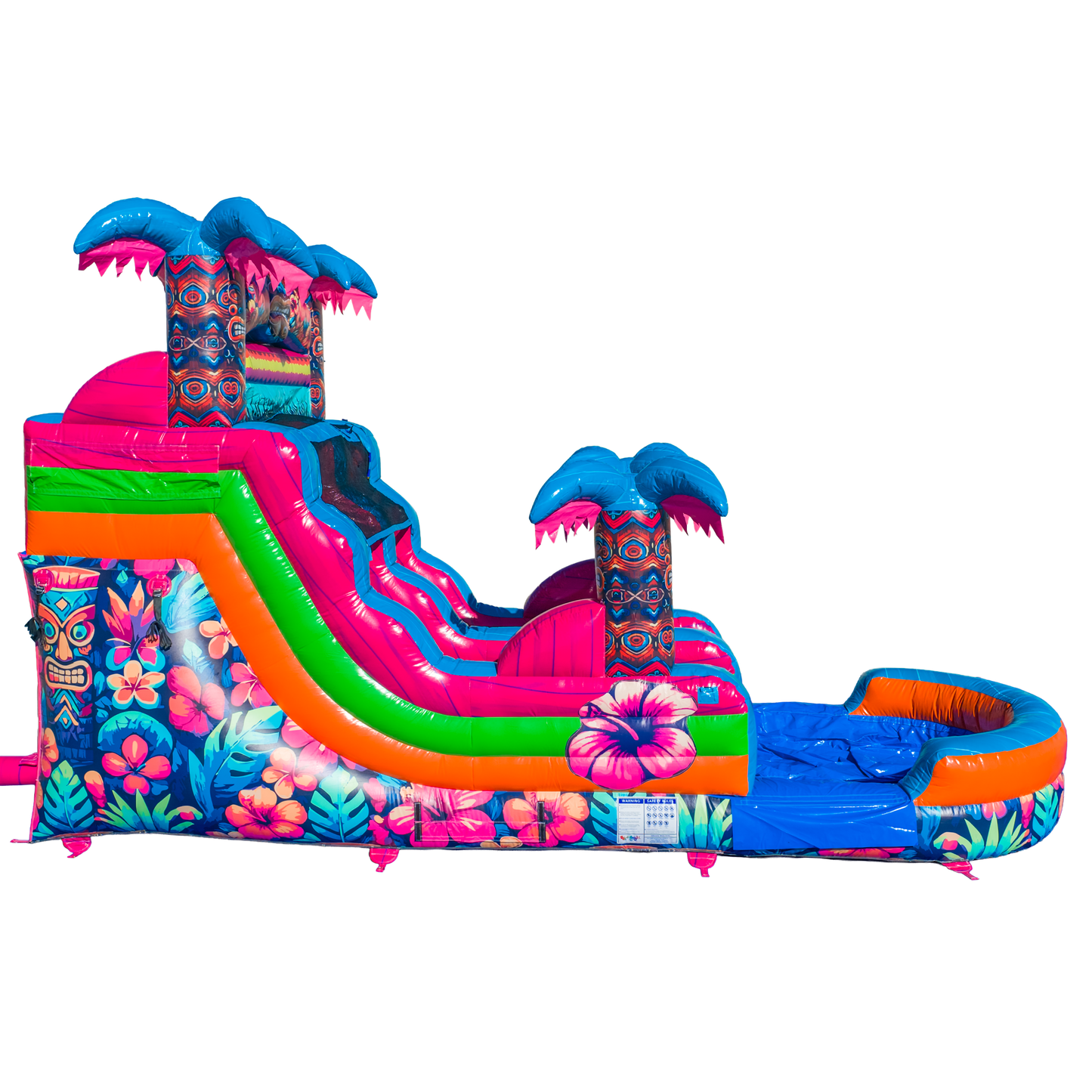 14FT Aloha Splash (Hawaiian Hibiscus) Single Lane Slide