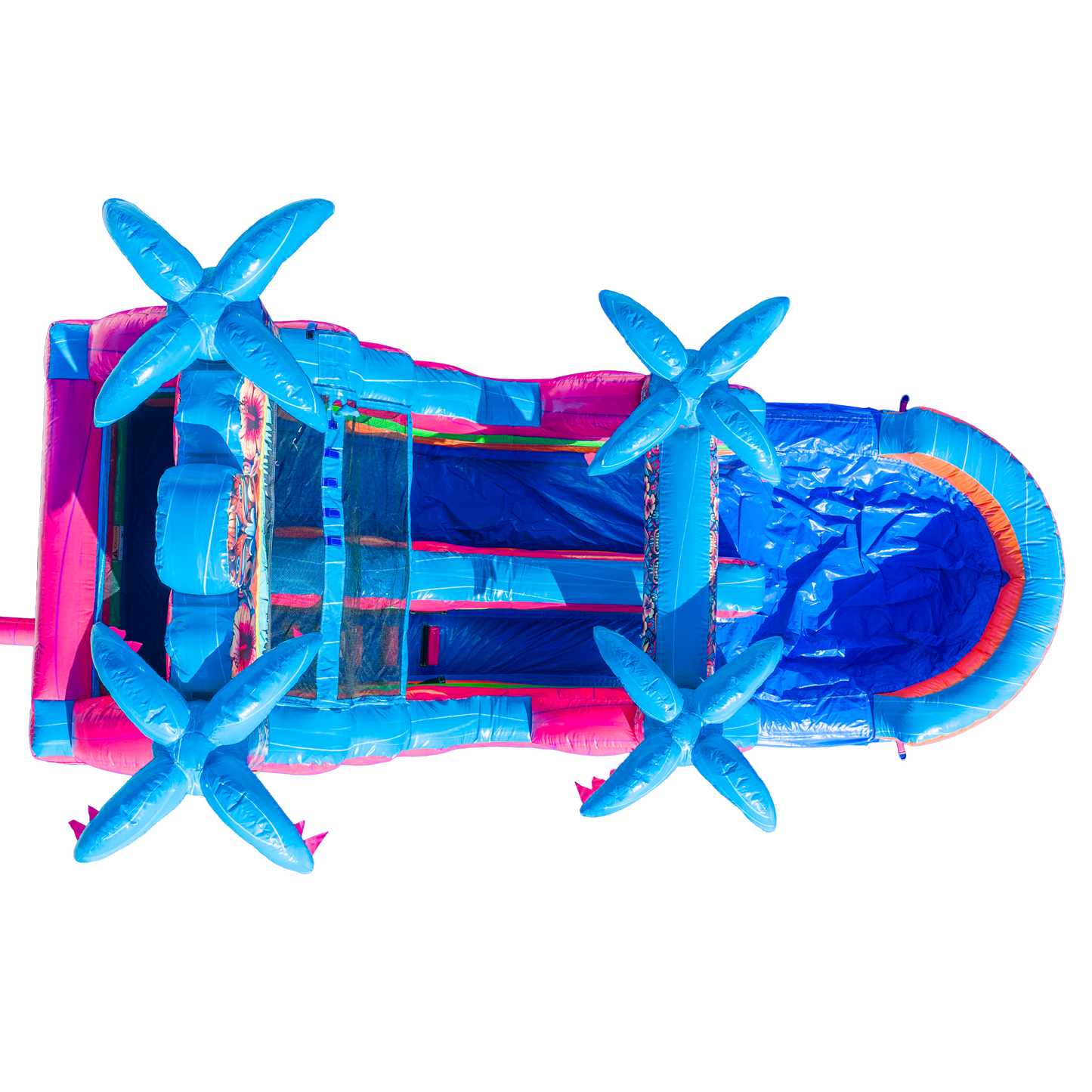 14FT Aloha Splash (Hawaiian Hibiscus) Single Lane Slide