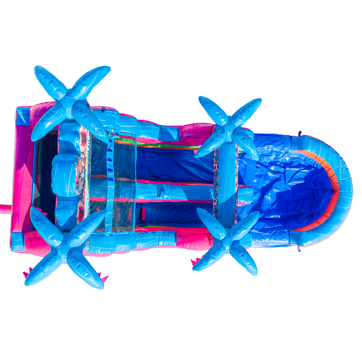 14FT Aloha Splash (Hawaiian Hibiscus) Single Lane Slide