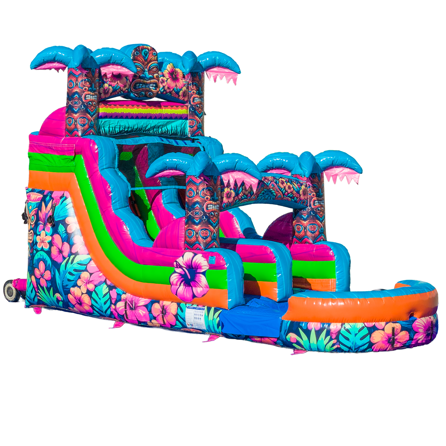 14FT Aloha Splash (Hawaiian Hibiscus) Single Lane Slide