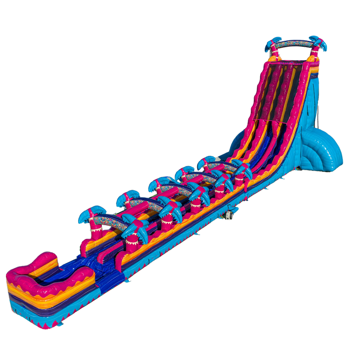 34ft Teal Rippling Rush Dual Lane Slip N Slide