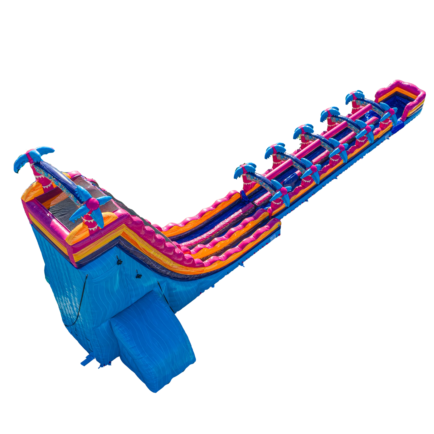 34ft Teal Rippling Rush Dual Lane Slip N Slide