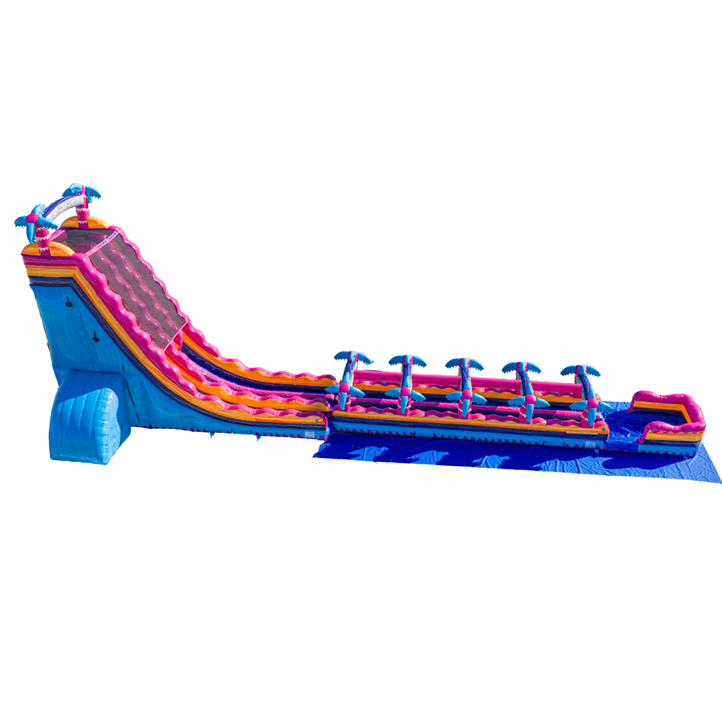 34ft Teal Rippling Rush Dual Lane Slip N Slide