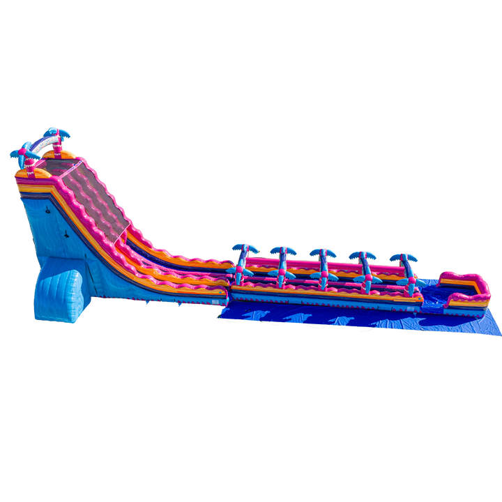 34ft Teal Rippling Rush Dual Lane Slip N Slide