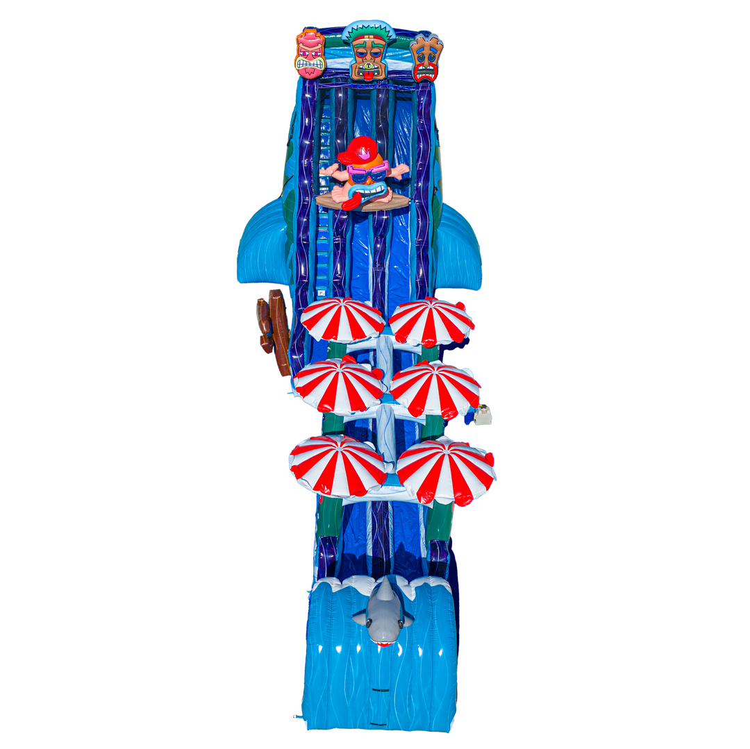 27FT Tiki Tovi Dual Lane Slide w/Slip n Slide