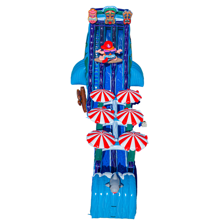 27FT Tiki Tovi Dual Lane Slide w/Slip n Slide