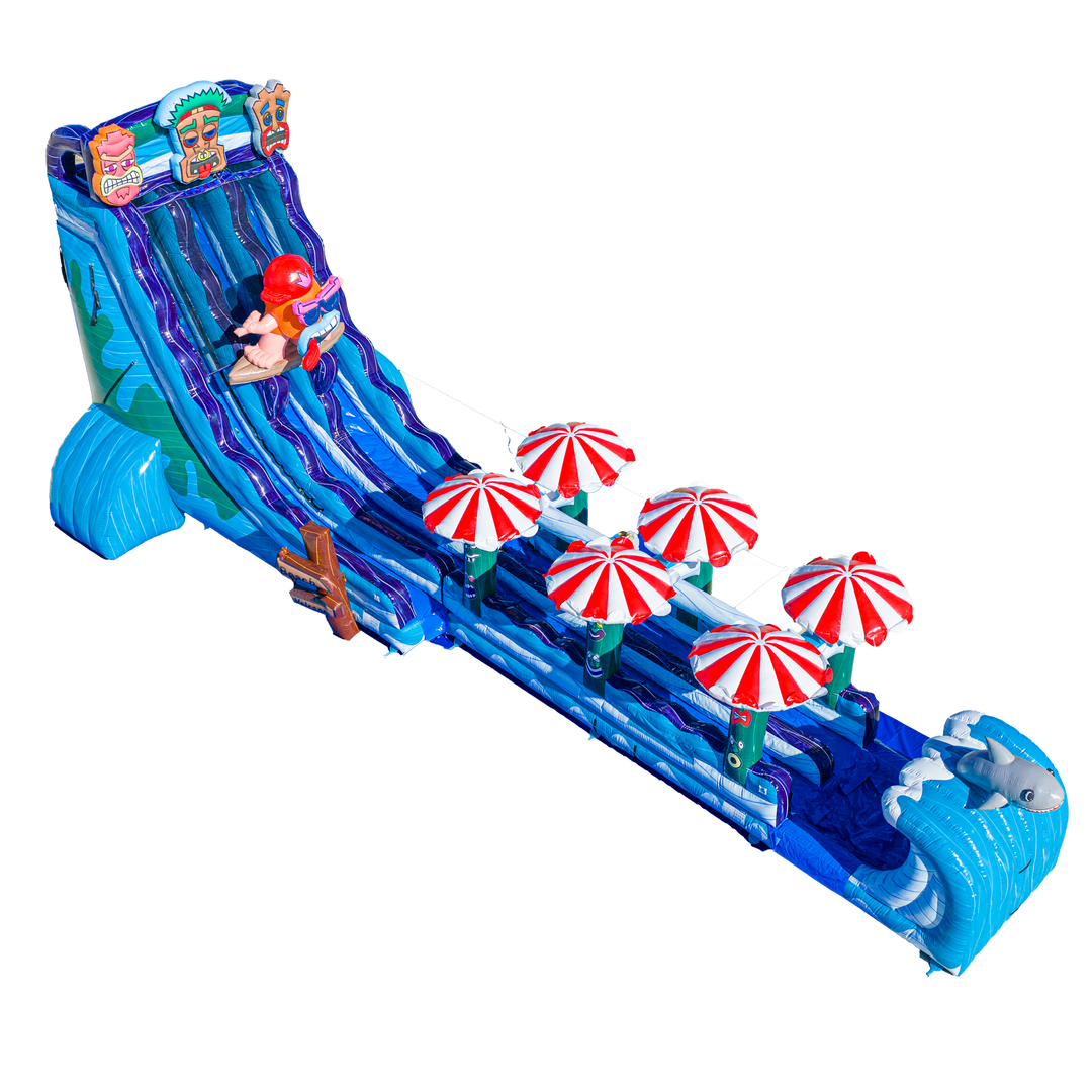 27FT Tiki Tovi Dual Lane Slide w/Slip n Slide