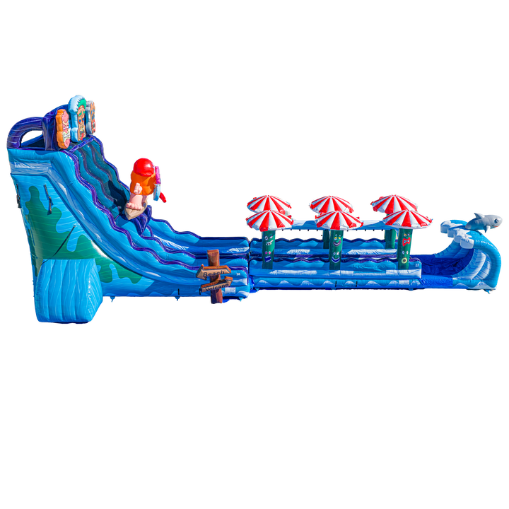 27FT Tiki Tovi Dual Lane Slide w/Slip n Slide