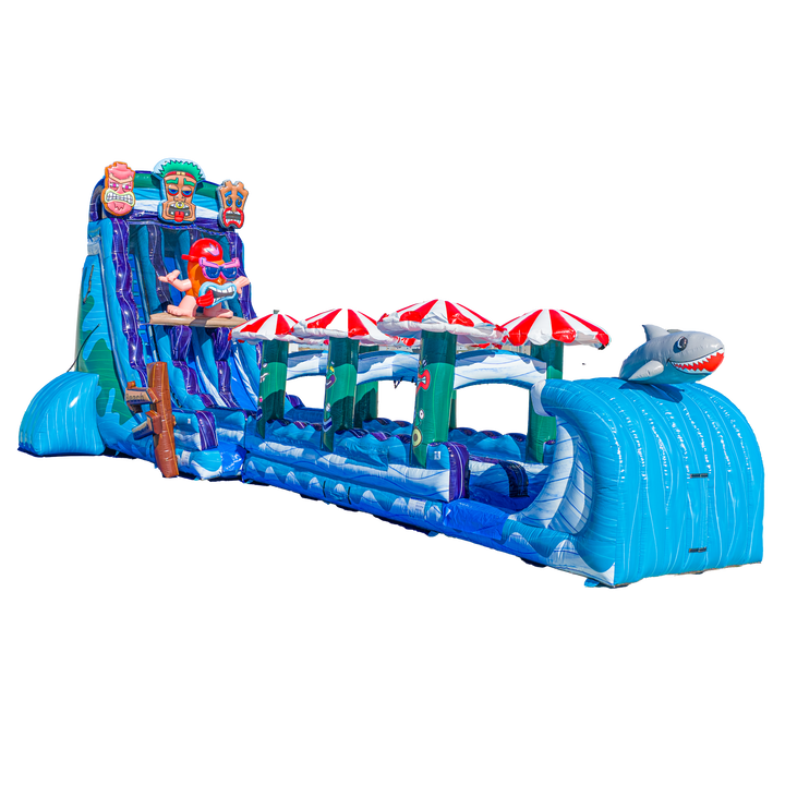 27FT Tiki Tovi Dual Lane Slide w/Slip n Slide