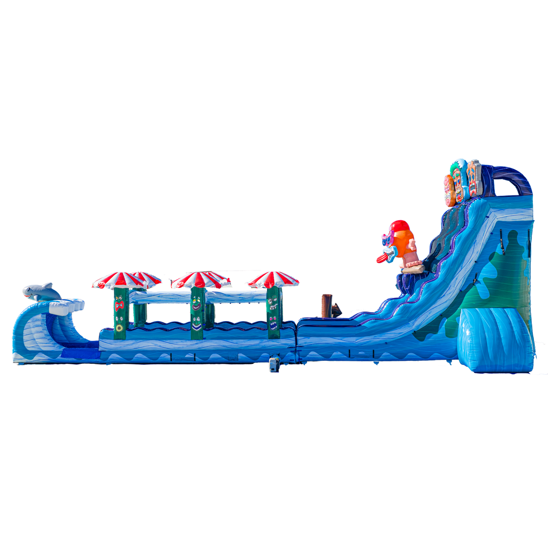 27FT Tiki Tovi Dual Lane Slide w/Slip n Slide