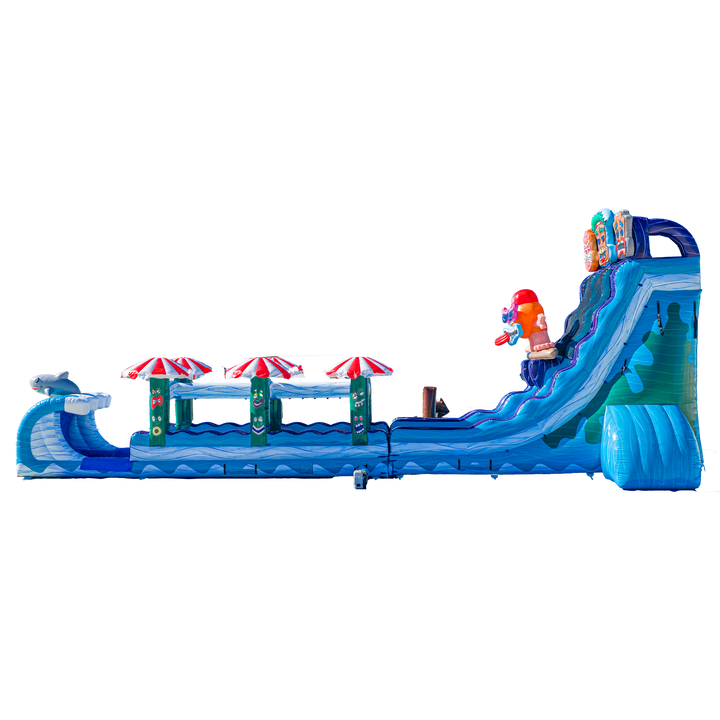 27FT Tiki Tovi Dual Lane Slide w/Slip n Slide