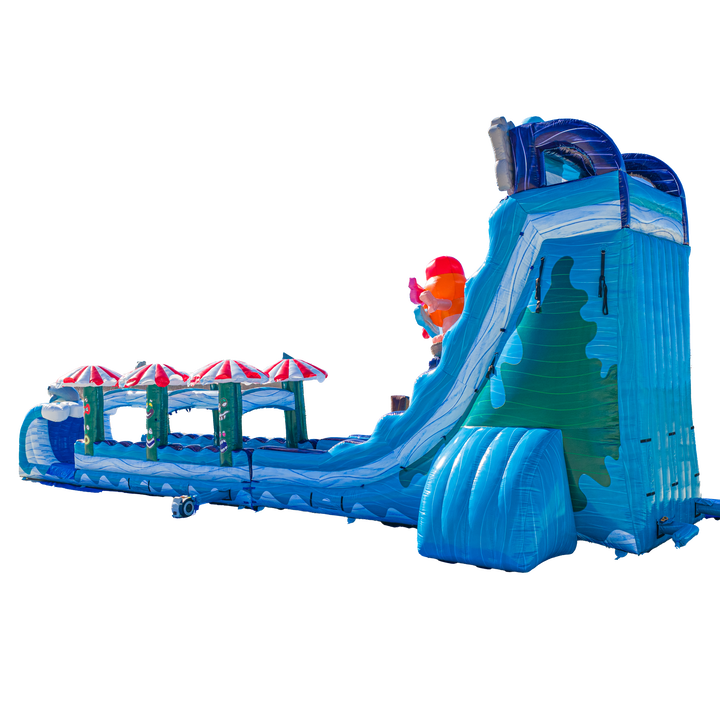 27FT Tiki Tovi Dual Lane Slide w/Slip n Slide