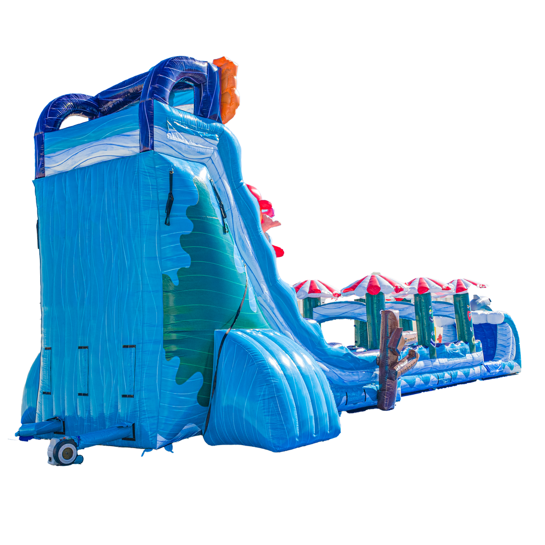 27FT Tiki Tovi Dual Lane Slide w/Slip n Slide