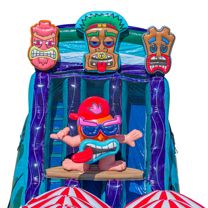 27FT Tiki Tovi Dual Lane Slide w/Slip n Slide
