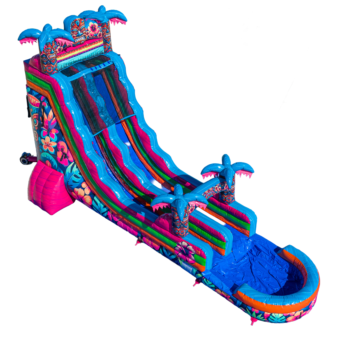 22FT Aloha Splash (Hawaiian Hibiscus) Single Lane Slide PA/NJ Certified (Splash pad)