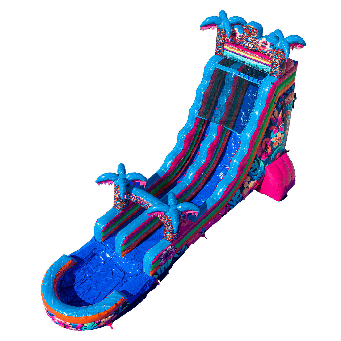 22FT Aloha Splash (Hawaiian Hibiscus) Single Lane Slide PA/NJ Certified (Splash pad)