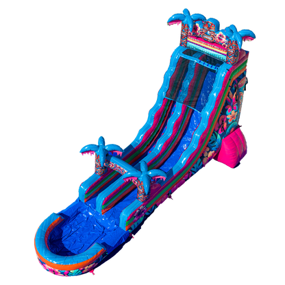 22FT Aloha Splash (Hawaiian Hibiscus) Single Lane Slide PA/NJ Certified (Splash pad)