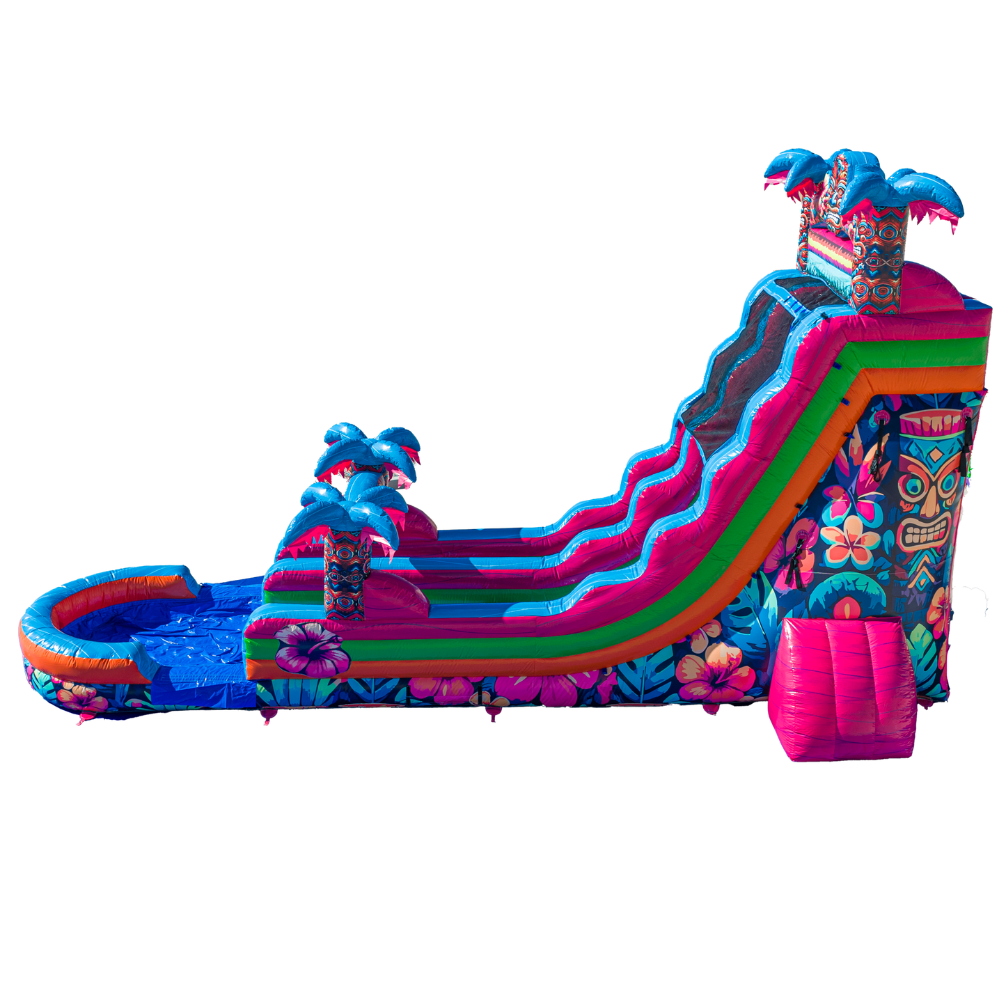 22FT Aloha Splash (Hawaiian Hibiscus) Single Lane Slide PA/NJ Certified (Splash pad)