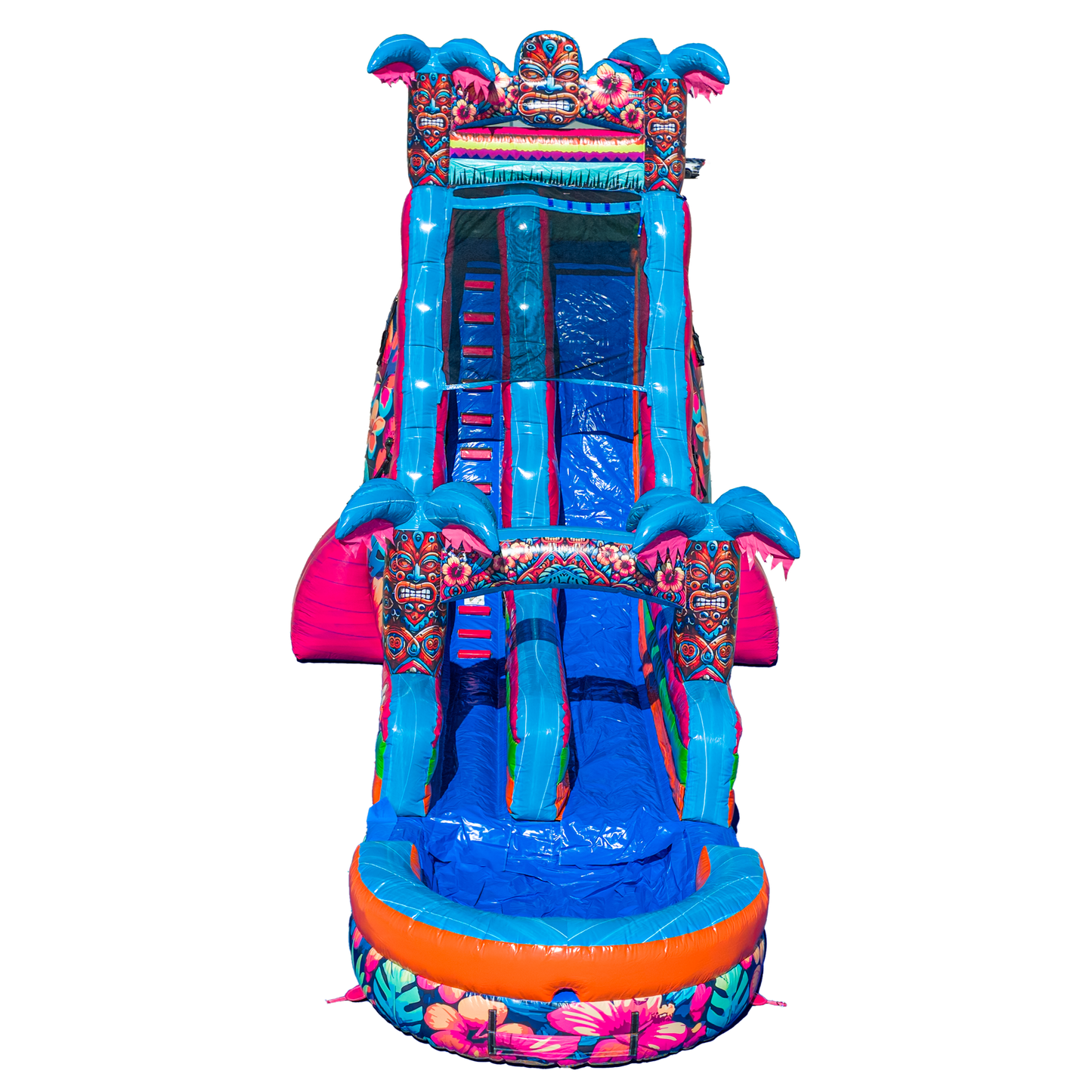 22FT Aloha Splash (Hawaiian Hibiscus) Single Lane Slide PA/NJ Certified (Splash pad)
