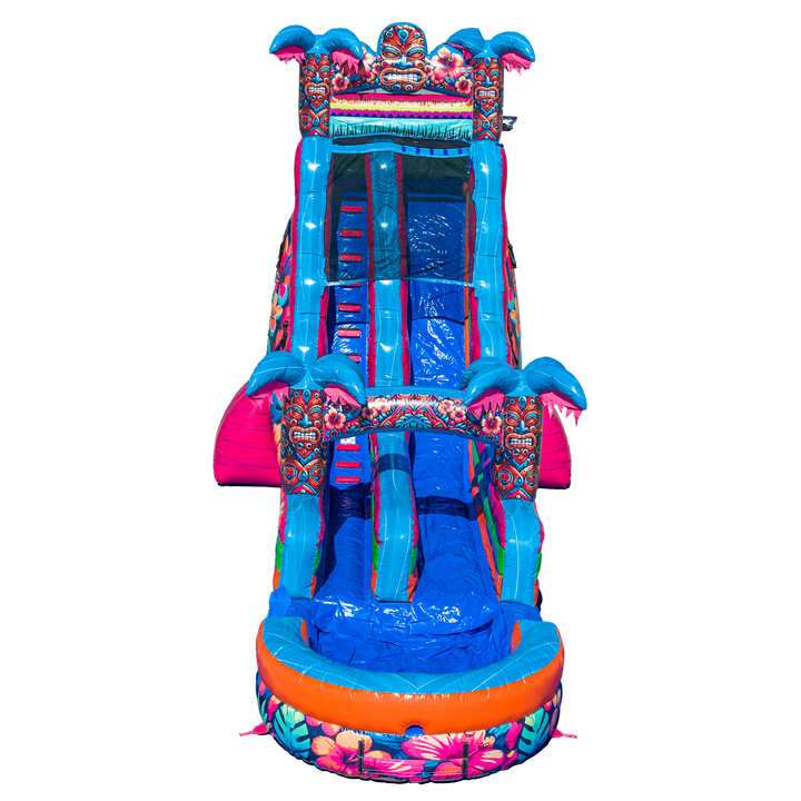 22FT Aloha Splash (Hawaiian Hibiscus) Single Lane Slide PA/NJ Certified (Splash pad)