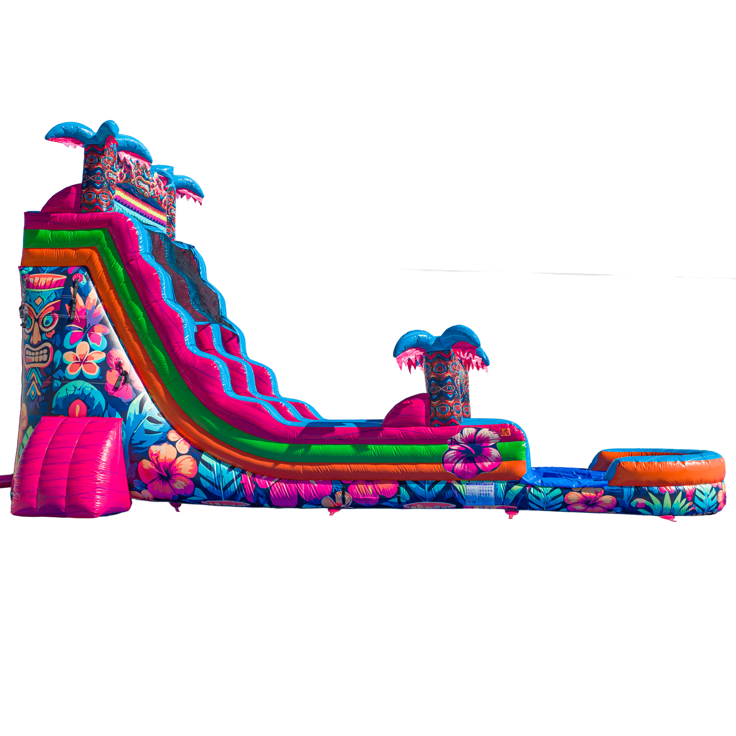 22FT Aloha Splash (Hawaiian Hibiscus) Single Lane Slide PA/NJ Certified (Splash pad)