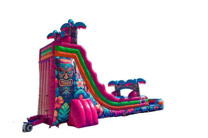 22FT Aloha Splash (Hawaiian Hibiscus) Single Lane Slide PA/NJ Certified (Splash pad)