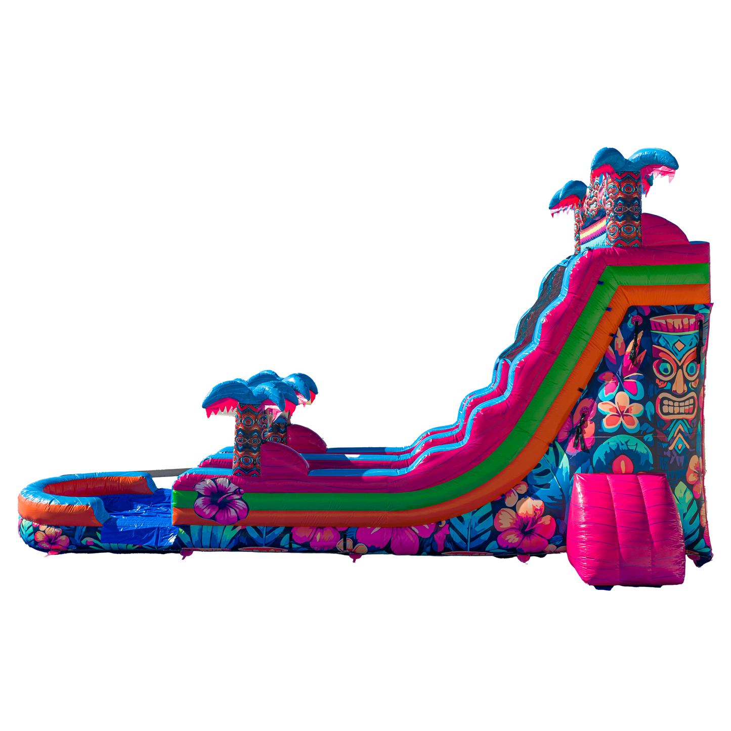 22FT Aloha Splash (Hawaiian Hibiscus) Single Lane Slide PA/NJ Certified (Splash pad)