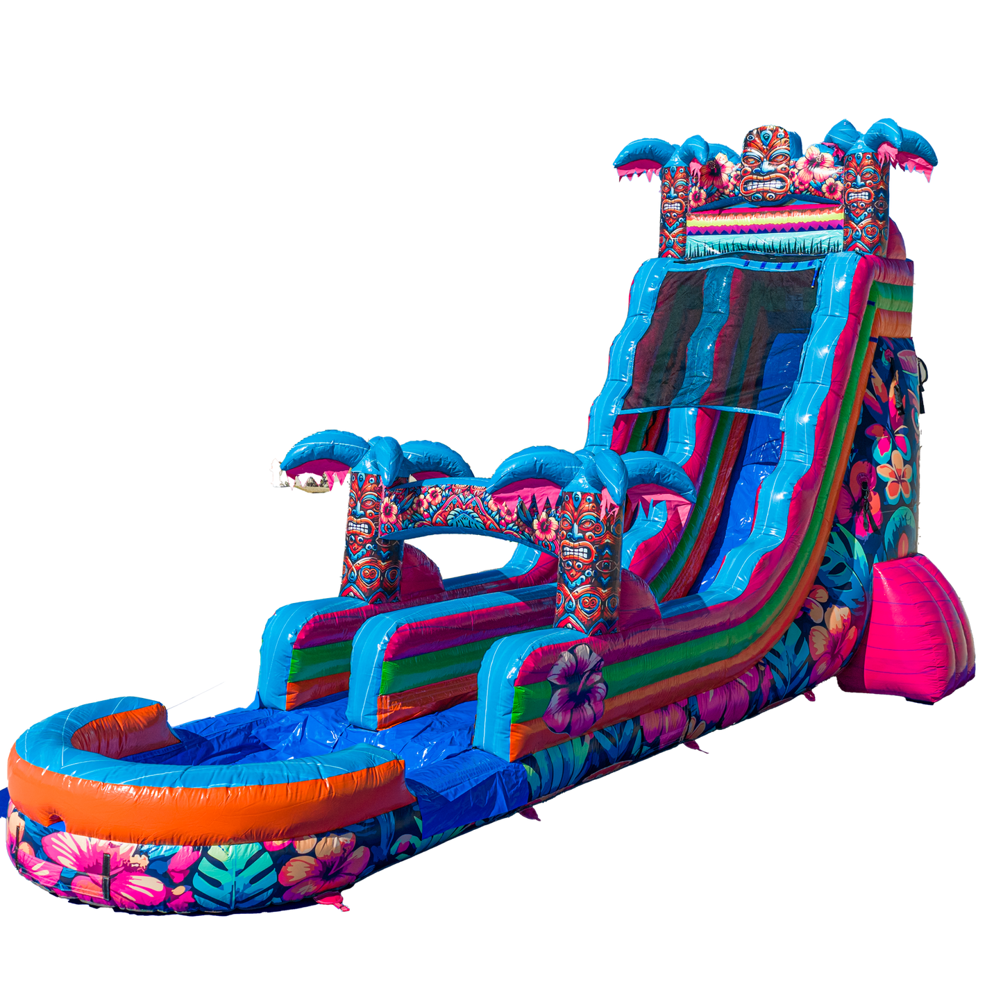 22FT Aloha Splash (Hawaiian Hibiscus) Single Lane Slide PA/NJ Certified (Splash pad)