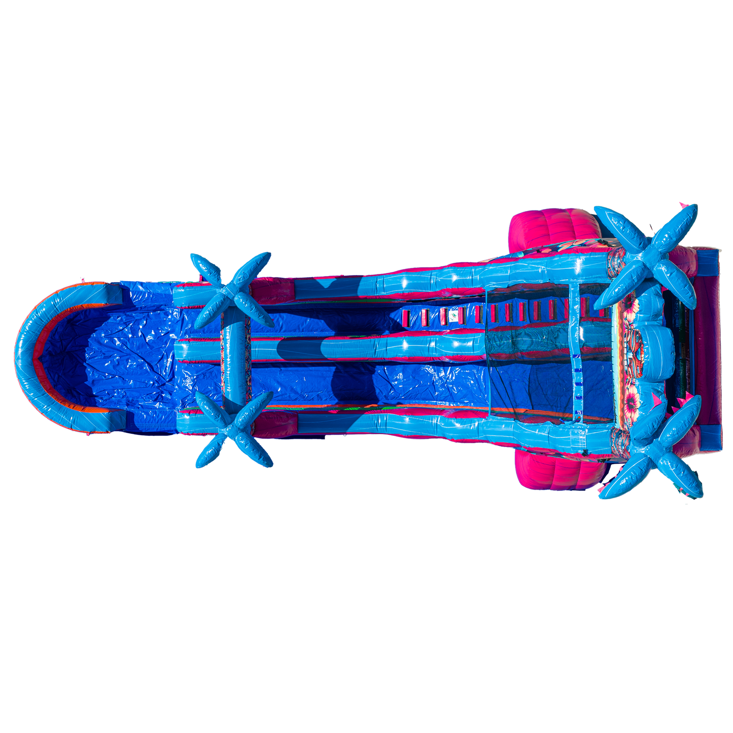 22FT Aloha Splash (Hawaiian Hibiscus) Single Lane Slide PA/NJ Certified (Splash pad)