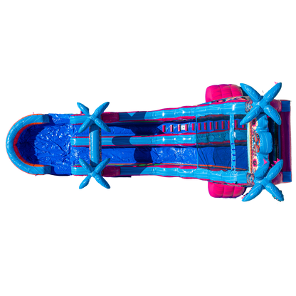 22FT Aloha Splash (Hawaiian Hibiscus) Single Lane Slide PA/NJ Certified (Splash pad)