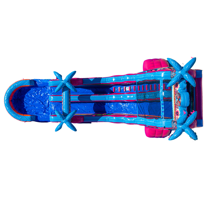 22FT Aloha Splash (Hawaiian Hibiscus) Single Lane Slide PA/NJ Certified (Splash pad)
