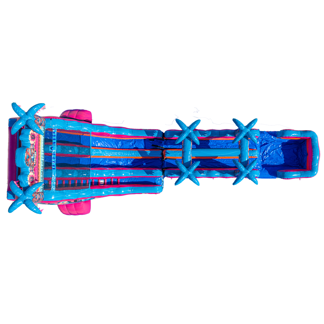 22FT Aloha Splash (Hawaiian Hibiscus) Dual Lane Slide w/SLip n Slide