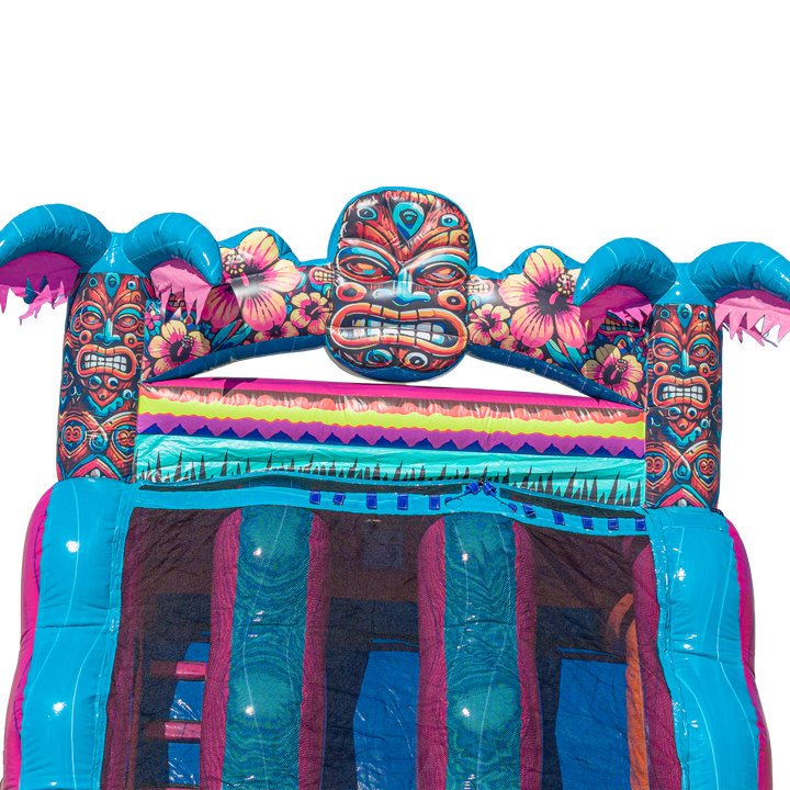 22FT Aloha Splash (Hawaiian Hibiscus) Dual Lane Slide w/SLip n Slide