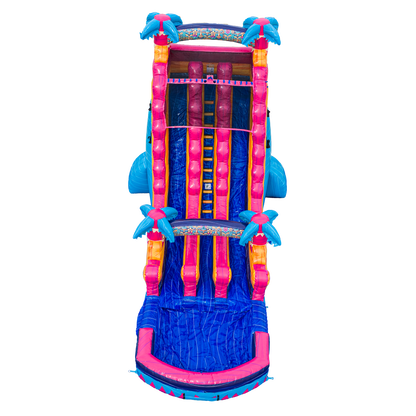 20FT Teal Rippling Rush Dual Lane Slide