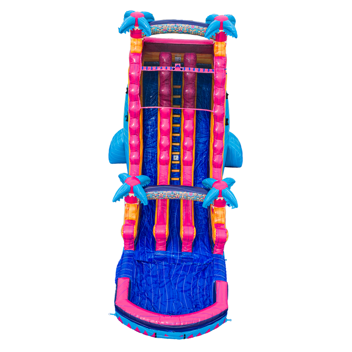 20FT Teal Rippling Rush Dual Lane Slide