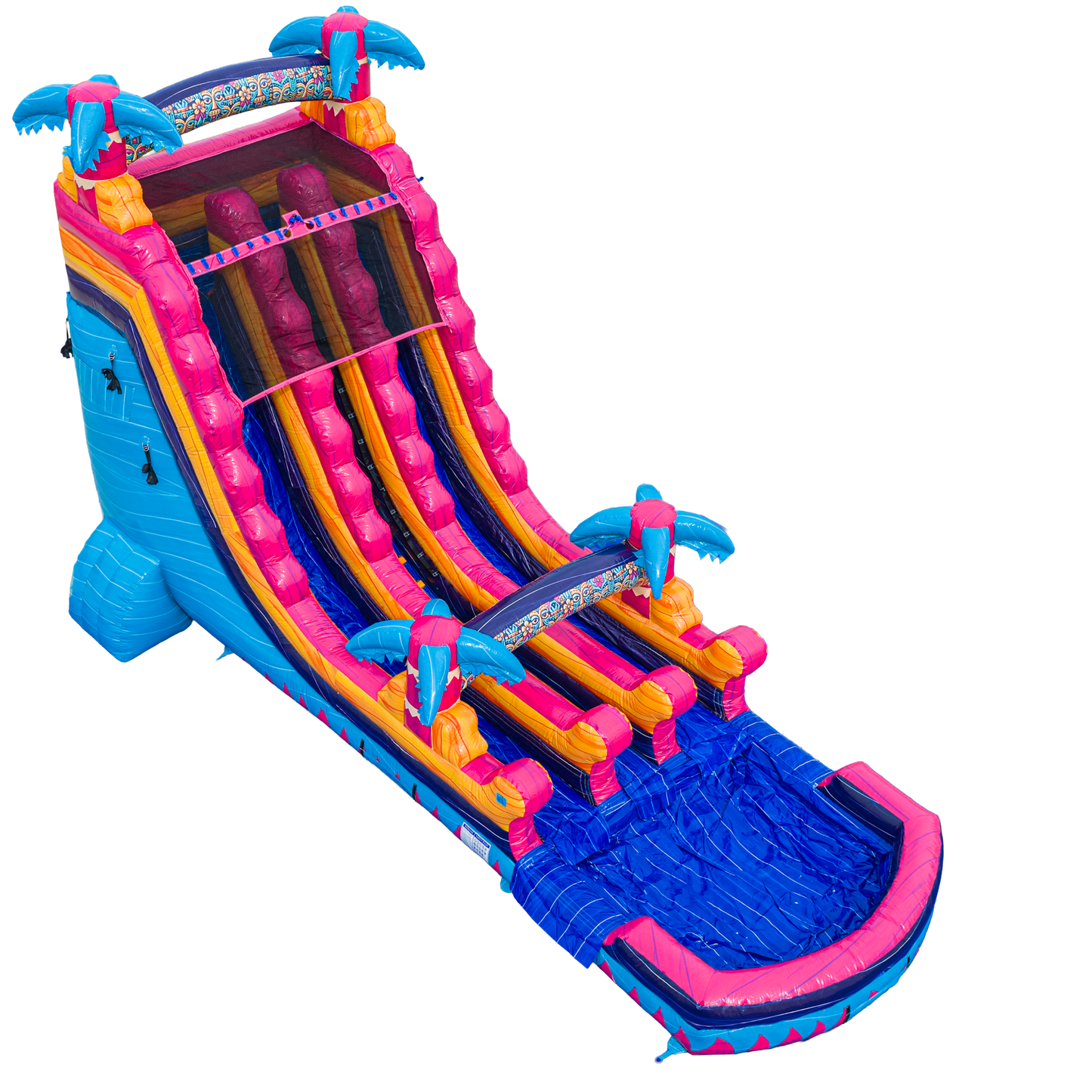 20FT Teal Rippling Rush Dual Lane Slide