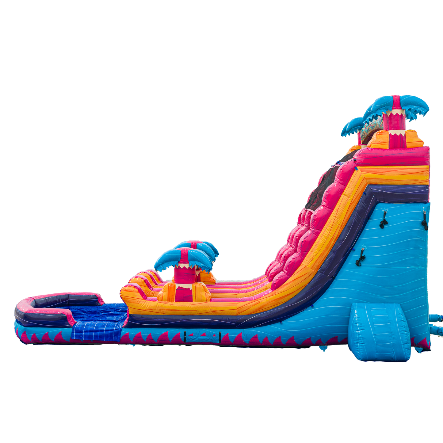 20FT Teal Rippling Rush Dual Lane Slide