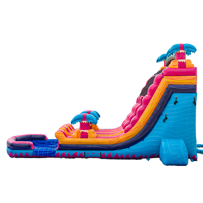 20FT Teal Rippling Rush Dual Lane Slide