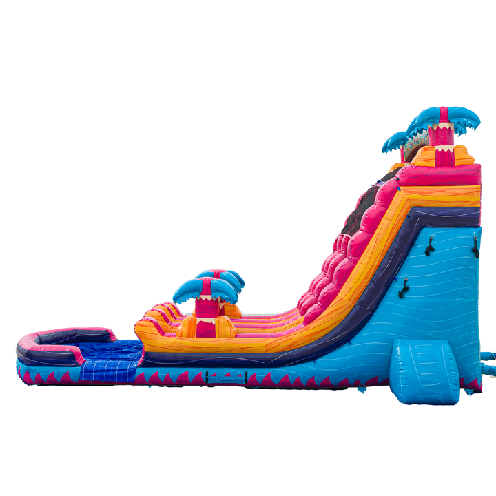 20FT Teal Rippling Rush Dual Lane Slide