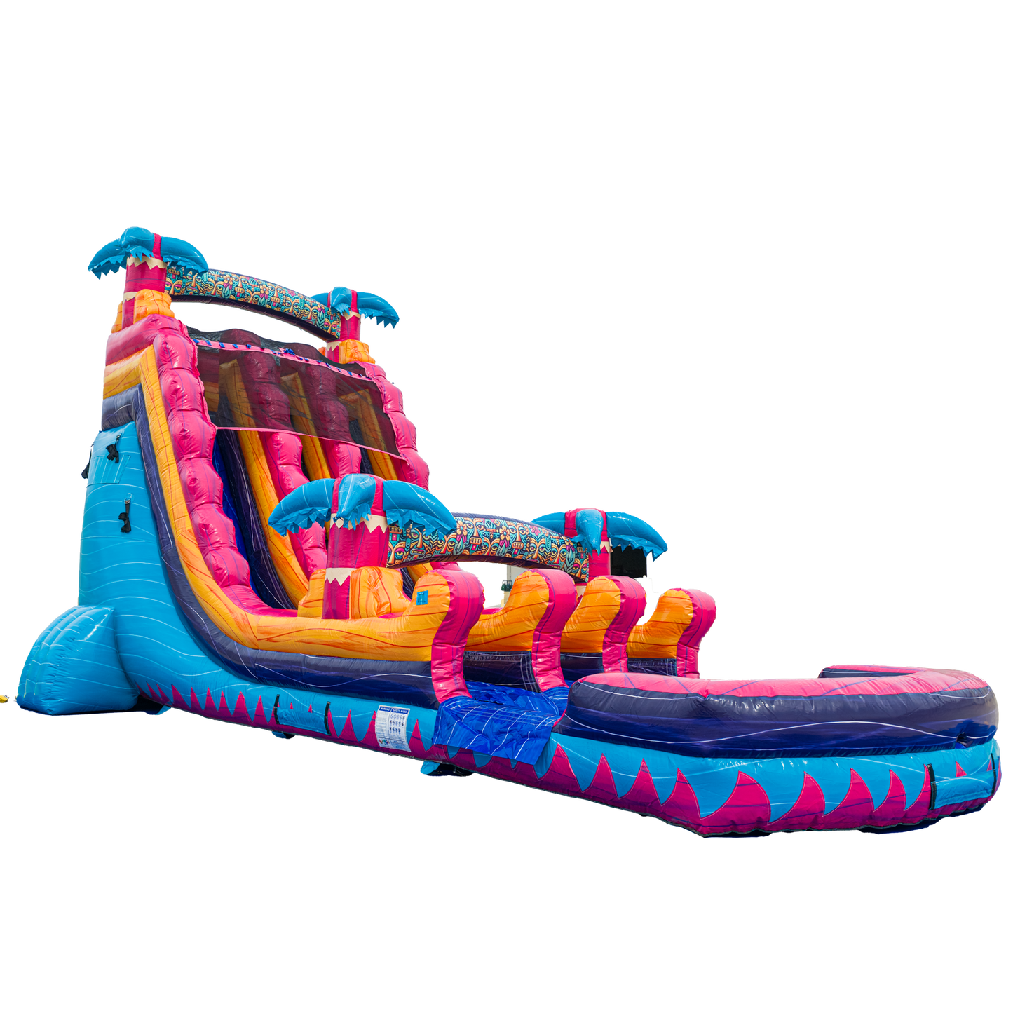 20FT Teal Rippling Rush Dual Lane Slide