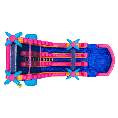 20FT Teal Rippling Rush Dual Lane Slide