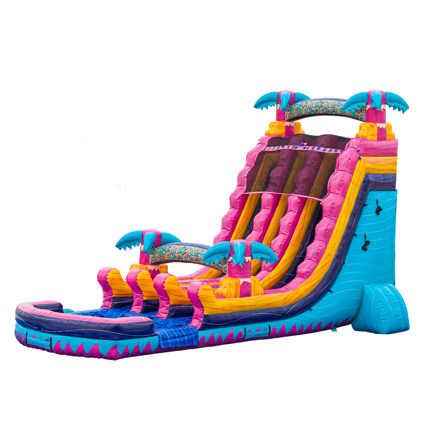 20FT Teal Rippling Rush Dual Lane Slide