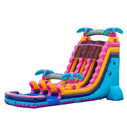 20FT Teal Rippling Rush Dual Lane Slide