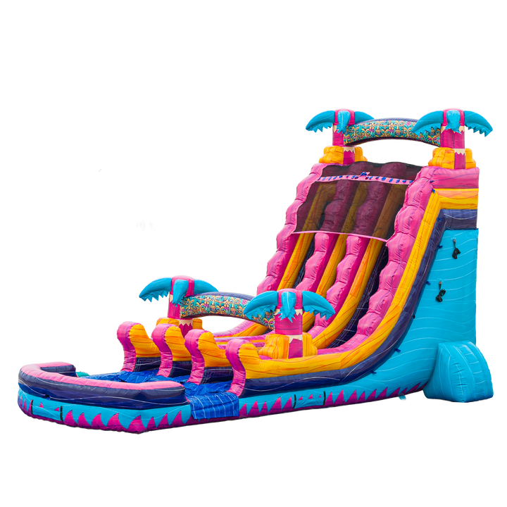 20FT Teal Rippling Rush Dual Lane Slide