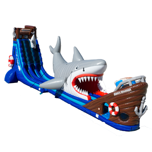 30FT Shark's Revenge Dual Lane with Slip n Slide