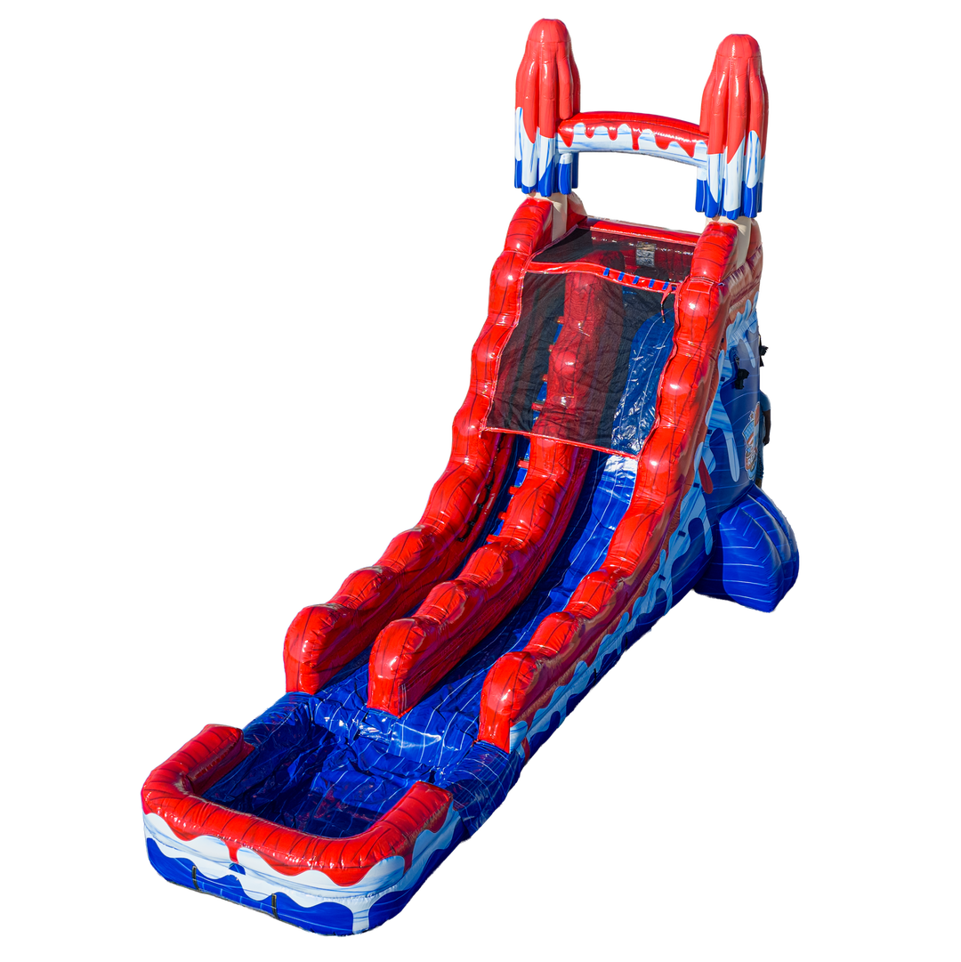 18FT Red White and Cool Popsicle Single Lane Slide