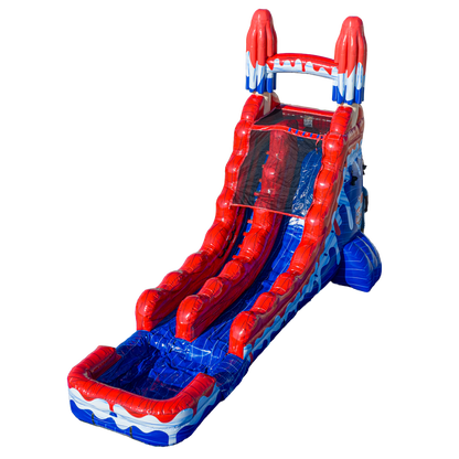 18FT Red White and Cool Popsicle Single Lane Slide