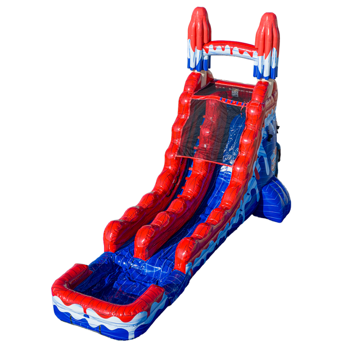 18FT Red White and Cool Popsicle Single Lane Slide