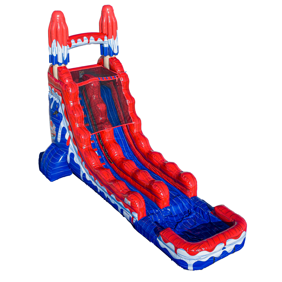 18FT Red White and Cool Popsicle Single Lane Slide