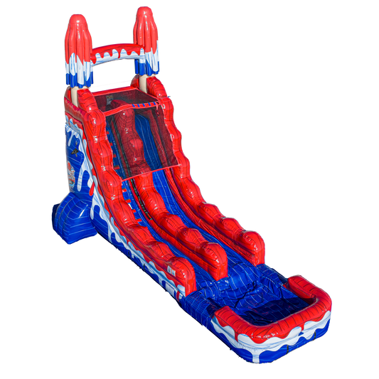 18FT Red White and Cool Popsicle Single Lane Slide